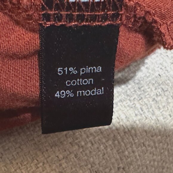 PERUVIAN CONNECTION Seabreeze Asymmetric Hem Pima & Modal Tank, Burnt Sienna, L - Picture 15 of 16